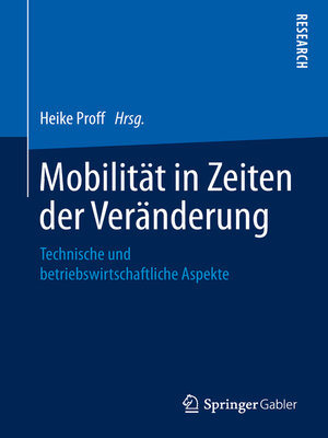 cover image of Mobilität in Zeiten der Veränderung